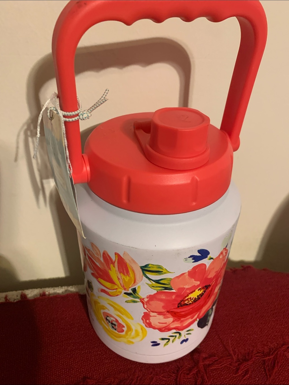 The Pioneer Woman Coral-Handled Floral Insulated Water Jug
